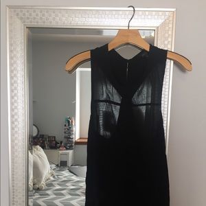 BCBGMAXAZRIA Jenina Black Twist Open Back Tank